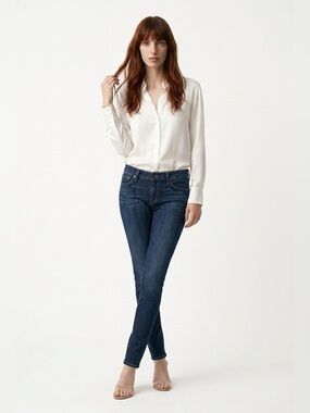 7 for all Mankind low rise skinny jeans
